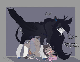 abdominal_bulge ahegao animal_genitalia animal_penis bat_wings bdsm beard big_penis black_sclera blaze_(marking) blue_eyes blush bodily_fluids bowl breath bridle canon_x_oc container dialogue dirty_talk drooling duo ejaculation equine_genitalia equine_penis facial_hair facial_markings fangs feral flared_penis food from_behind_position genitals hair half-closed_eyes head_markings horn leg_markings long_hair looking_pleasured male male/male markings medial_ring membrane_(anatomy) membranous_wings narrowed_eyes panting penis pet_bowl petplay plap roleplay saliva sex size_difference socks_(marking) teeth text toothy_grin wings x-ray_view fangyy friendship_is_magic hasbro my_little_pony mythology doctor_whooves_(mlp) fan_character mosh_pit(fangyy) bat_pony classical_unicorn equid equine horse mammal mythological_creature mythological_equine pony unicorn 2025 absurd_res colored digital_drawing_(artwork) digital_media_(artwork) english_text hi_res
