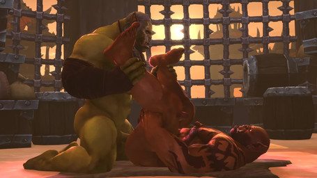 anal anal_penetration arm_tattoo bald balls duo fangs genitals green_body green_skin humanoid_pointy_ears male male/male muscular muscular_humanoid muscular_male nipples nude penetration penile penile_penetration penis penis_in_ass pointy_ears sex tattoo teeth galian-beast blizzard_entertainment warcraft garrosh_hellscream varok_saurfang_(warcraft) humanoid orc 16:9 3d_(artwork) 3d_animation animated digital_media_(artwork) hi_res no_sound short_playtime video widescreen