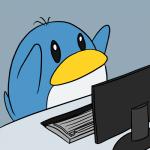 beak black_eyes computer electronics naughtysableye mario_bros nintendo yoshi's_island bumpty_(yoshi) avian bird penguin 1:1 2d_animation animated colored short_playtime