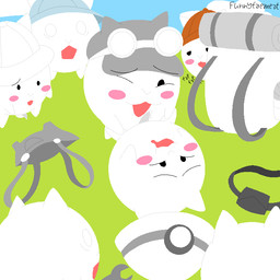 ambiguous_gender anal anal_penetration animal_genitalia animal_penis anthro armor aroused backpack balls being_watched blush blush_stickers bodily_fluids clothing clothing_on_ground cloud erection eyewear fanny_pack fap_(sound_effect) fur genital_fluids genitals goggles grass group hands_on_legs hat headgear headwear helmet looking_at_another male male/male masturbation miner_helmet overalls penetration penis plant precum public public_sex sex shocked tapering_penis tools white_body white_fur wrench conditional_dnp funnyfaemeat ponos_corp. the_battle_cats gamatoto ototo_(the_battle_cats) domestic_cat felid feline felis mammal waddling_head 1:1 2026 digital_drawing_(artwork) digital_media_(artwork) lineless