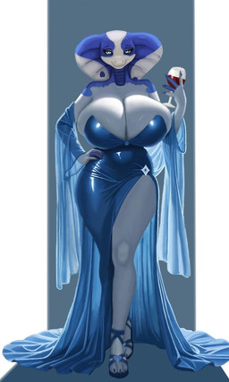 anthro big_breasts breasts clothed clothing fancy_clothing female sexy_eyes solo lexianarts nisha_(bluedingo) reptile scalie snake