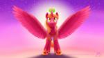 16:9 2015 alternate_species big_macintosh_(mlp) blonde_hair crown equid equine feathered_wings feathers freckles friendship_is_magic gem green_eyes hair hasbro headgear hi_res horn jewelry joellethenose male mammal my_little_pony mythological_creature mythological_equine mythology necklace solo sparkles star widescreen winged_unicorn wings