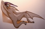 angiewolf anthro bat black_nose brown_body brown_fur digital_media_(artwork) featureless_crotch fur lucky_(lucky13s) male mammal membrane_(anatomy) membranous_wings shaded simple_background smile solo spread_legs spreading tongue wings