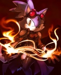 alternate_costume anthro armor eyewear female fire goggles solo tail nancher hasbro magic:_the_gathering sega sonic_the_hedgehog_(series) wizards_of_the_coast blaze_the_cat planeswalker domestic_cat felid feline felis mammal