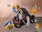 anthro biped black_latex duo latex male male/male null_bulge null_bulge_frottage permagrin red_eyes slim_anthro slim_male slim_sub submissive submissive_anthro submissive_male riggedreded nintendo pokemon generation_7_pokemon legendary_pokemon pokemon_(species) zeraora 2025 hi_res