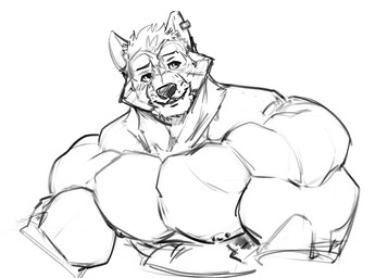 anthro barbell_piercing biceps big_muscles big_pecs blush blush_lines closed_smile deltoids ear_piercing ear_ring eyebrows fangs fur hair huge_muscles looking_aside looking_up male male_anthro monotone_background mouth_closed muscular muscular_anthro muscular_arms muscular_male nipple_barbell nipple_piercing nipples pecs piercing ring_piercing short_hair simple_background smile solo teeth trapezius triceps whisker_spots white_background oldshep mammal procyonid raccoon digital_drawing_(artwork) digital_media_(artwork) portrait sketch