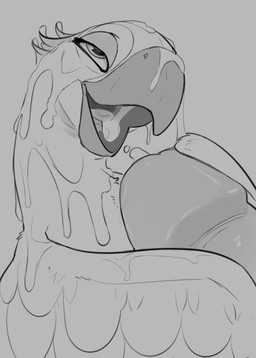 beak bestiality bodily_fluids cum cum_all_over cum_on_face cumshot duo ejaculation extreme_size_difference faceless_character faceless_male female female_feral female_on_human feral genital_fluids genitals grey_background half-closed_eyes human_on_feral humanoid_genitalia humanoid_penis interspecies larger-male larger_human male male/female male_human male_on_feral narrowed_eyes offscreen_male open_beak open_mouth penis simple_background size_difference smaller_female smaller_feral tongue wugi blue_sky_studios rio_(series) jewel_(rio) avian bird human macaw mammal neotropical_parrot parrot true_parrot 2026 absurd_res greyscale hi_res monochrome