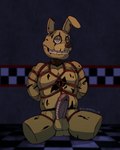 balls bdsm bondage bound fur genitals green_body green_fur green_skin grey_eyes humanoid_genitalia humanoid_penis legless machine male mechanic metal_penis metallic penis pupils red_rope restraints rope rope_bondage rope_harness small_pupils solo teeth withered spicyramen five_nights_at_freddy's five_nights_at_freddy's_3 scottgames springtrap_(fnaf) william_afton_(fnaf) animatronic lagomorph leporid mammal rabbit robot 2022 4:5 absurd_res digital_media_(artwork) hi_res