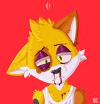 anthro blood bodily_fluids bruised clothing eye_bags male nosebleed shirt solo tank_top topwear wounded katxfish katxlogan domestic_cat felid feline felis mammal hi_res