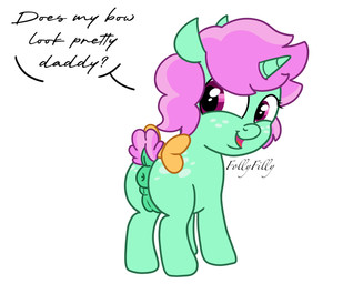 accessory anus bow_ribbon butt equine_anus female feral freckled_butt freckled_face freckles furgonomics horn implied_incest offscreen_character presenting presenting_hindquarters puffy_anus ribbons simple_background solo speech_bubble tail tail_accessory tail_bow tail_ribbon text vaginal white_background young young_female young_feral follyfilly hasbro my_little_pony mythology puppychow equid equine mammal mythological_creature mythological_equine unicorn digital_drawing_(artwork) digital_media_(artwork) english_text signature