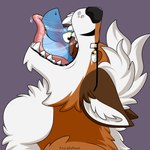 anthro blush bulge duo male male/male neck_bulge oral_vore vore foodshaped bleachsoulreaper01 gregory_mist-tail kai_(snakesareperfect) canid canine fox mammal reptile scalie snake 1:1 2023 absurd_res hi_res