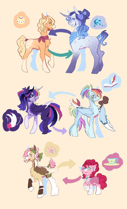 alternate_form female feral fetlocks freckles group horn ribbons simple_background wings orphicswanart friendship_is_magic hasbro my_little_pony mythology applejack_(mlp) fluttershy_(mlp) pinkie_pie_(mlp) rainbow_dash_(mlp) rarity_(mlp) twilight_sparkle_(mlp) earth_pony equid equine horse mammal mythological_creature mythological_equine pegasus pony unicorn winged_unicorn absurd_res hi_res