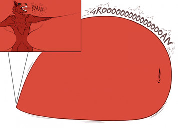 anthro belly belly_expansion big_belly black_nose burping deep_navel expansion eye_patch eyewear fur huge_belly hyper hyper_belly immobile male morbidly_obese morbidly_obese_anthro morbidly_obese_male navel obese obese_anthro obese_male orange_eyes overweight overweight_anthro overweight_male red_body red_fur simple_background solo standing stuffing white_background blojack_(artist) five_nights_at_freddy's scottgames foxy_(fnaf) canid canine fox mammal 2025 hi_res