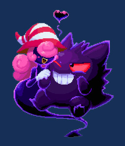 black_eyes blush clothing duo female gloves grin hair hair_over_eyes handwear hat headgear headwear heart_symbol hug legless lips long_hair not_furry one_eye_closed open_mouth open_smile pink_hair purple_body purple_skin red_sclera simple_background smile teeth transparent_background white_clothing white_gloves white_handwear wink yellow_lips mataknight outta_sync mario_bros nintendo paper_mario pokemon vivian_(mario) generation_1_pokemon gengar ghost humanoid pokemon_(species) shadow_siren spirit 2015 alpha_channel crossover digital_media_(artwork) low_res pixel_(artwork)