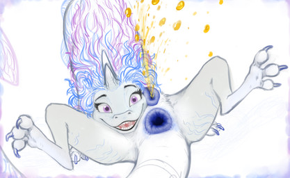 2_horns 3_toes animal_genitalia animal_vulva anus big_anus big_tail black_eyebrows blue_anus blue_vulva bodily_fluids eyebrows eyelashes feet female feral gaping gaping_anus genital_fluids genitals horn looking_at_viewer lying on_back open_mouth open_smile peeing peeing_on_viewer purple_eyes simple_background smile solo sound_effects spread_legs spreading tail toes urine vulva white_background pedrohspacewolfy disney mythology raya_and_the_last_dragon sisu_(ratld) dragon eastern_dragon mythological_creature mythological_scalie scalie 2024 sketch