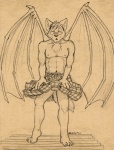 anthro balls bottomwear clothed clothing eyewear genitals glasses kilt male membrane_(anatomy) membranous_wings pattern_clothing pince-nez plaid plaid_clothing solo sporran tail tartan_bottomwear topless wings sean_o'hare canid canine canis mammal wolf 2010