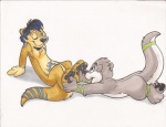 3_toes anthro duo facial_hair ferret footrub goatee highlights hindpaw kipper male markings massage mustelid otter pawpads paws smile tattoo tickling
Rating: Safe
Score: 7
User: dietcoke
Date: August 31, 2012