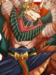 abs anthro armpit_hair biceps black_nose body_hair clothed clothing fur male muscular muscular_anthro muscular_male pecs smile solo teeth kadzu egyptian_mythology middle_eastern_mythology mythology puzzle_and_dragons set_(puzzle_and_dragons) canid canine canis jackal mammal set_(species) 3:4 digital_media_(artwork) hi_res