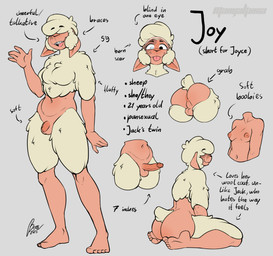 5_fingers 5_toes anthro anus areola backsack balls big_butt blind blind_eye breasts butt chest_tuft directional_arrow disability erection facial_markings feet fingers floppy_ears foreskin fur genitals glans grey_background grey_markings gynomorph hair hair_over_eyes head_markings humanoid_genitalia humanoid_penis information intersex kneeling markings medium_breasts navel nipples penis perineum pink_areola pink_body pink_nipples pink_skin pronouns seiza simple_background sitting small_breasts solo stated_sexuality text toes tongue tongue_out tuft white_body white_fur white_hair wool_(fur) manyakuma joy_(manyakuma) bovid caprine mammal sheep 2025 absurd_res artist_name character_name english_text hi_res model_sheet signature species_name trans_(lore)