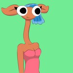 areola blue_hair bouncing_breasts breasts clothing dialogue disembodied_hand duo female fur furgonomics green_background hair long_neck nipples pink_body pink_clothing pink_fur simple_background solo_focus undressing around_drum centaurworld netflix glendale_(centaurworld) antelope bovid gerenuk humanoid mammal true_antelope 1:1 animated digital_media_(artwork) half-length_portrait portrait short_playtime