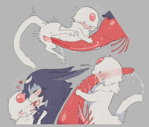 animal_genitalia blush cum_in_pseudo-penis duo ejaculation eyes_closed feathers female feral feral_on_feral forehead_gem french_kissing fur gem genitals grey_background heart_symbol interspecies kissing larger_female larger_feral looking_pleasured male orgasm penetration penis penis_in_clitoris penis_in_pseudo-penis pink_gem pink_penis pink_tongue proboscis_(anatomy) pseudo-penis pseudo-penis_in_mouth purple_body purple_feathers simple_background size_difference slit_penis smaller_feral smaller_male tail text tongue tongue_around_penis tongue_out tongue_wrap translucent translucent_body unusual_anatomy unusual_genitalia unusual_vulva urethral urethral_penetration vulva white_body white_fur white_tail jejejunum european_mythology greek_mythology mythology secret_(jejejunum) whisper_(jejejunum) avian harpy mythological_avian mythological_creature nethermare spirit hi_res