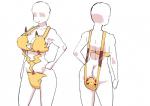 :3 bald big_breasts bikini breasts butt clothing female group hand_on_hip male size_difference smaller_male swimwear two-piece_swimsuit what petaroh sasizume nintendo pokemon animate_inanimate generation_1_pokemon human living_clothing mammal pikachu pokemon_(species)