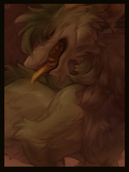 ambiguous_feral ambiguous_gender brown_background cheek_tuft chest_tuft facial_tuft fangs feral fur green_body green_fur leg_tuft long_neck neck_tuft open_mouth simple_background solo teeth tongue tongue_out tuft yellow_eyes yellow_tongue famir mythology famir_(character) dragon furred_dragon furred_scalie mythological_creature mythological_scalie scalie 2025 dated hi_res signature