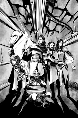 2_horns 5_fingers anthro armor bangs bard beard belt belt_buckle belt_pouch bent_arm black_beard black_clothing black_facial_hair black_fingerless_gloves black_gloves black_hair black_handwear black_mustache book boots bottomwear bound buckle carrying_another chainmail cloak clothed clothed_anthro clothed_female clothed_human clothed_humanoid clothed_male clothing coat digit_ring dress empty_eyes eye_patch eyes_closed eyewear facial_hair female female_humanoid finger_ring fingerless_gloves fingers fire footwear frowning_at_viewer fully_clothed fully_clothed_anthro fully_clothed_female fully_clothed_human fully_clothed_humanoid fully_clothed_male fur_trim_(clothing) fur_trim_cloak fur_trim_shawl gag gagged gauntlets gloves grey_boots grey_bottomwear grey_clothing grey_coat grey_dress grey_footwear grey_helmet grey_horn grey_pants grey_shawl grey_topwear group hair hands_on_knees hands_on_legs hands_on_own_knees hands_on_own_legs handwear holding_object holding_torch horn horn_jewelry horn_ring humanoid_pointy_ears inside jewelry leaning leaning_forward light looking_at_viewer magic_user male male_human male_humanoid mouth_closed mustache necklace not_furry_focus paladin pants patch_(fabric) pipe pirate pointy_ears pupils ring_(jewelry) rock_wall scales shield shirt shoes short_hair short_horn sitting slit_pupils small_horn smile smiling_at_viewer standing tape tape_gag taped_mouth text tome topwear torch tunic tunnel tusks unimpressed white_belt white_body white_cloak white_clothing white_eyes white_scales white_shirt white_topwear white_tunic worried_look theamazingmrc dungeons_and_dragons hasbro oxventure wizards_of_the_coast christopher_engelbert_xvii corazon_de_ballena dob_(oxventure) egbert_(oxventure) merilwen prudence_(oxventure) dragonborn_(dnd) elf half-orc horned_humanoid human humanoid mammal orc scalie tiefling wood_elf 2019 adobe_photoshop_(artwork) digital_drawing_(artwork) digital_media_(artwork) english_description greyscale hi_res lighting monochrome shaded