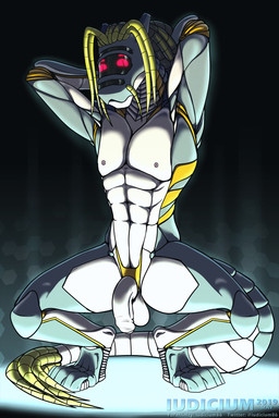 abs balls foreskin genitals humanoid_genitalia humanoid_penis machine male muscular muscular_male nipples pecs penis science_fiction solo synthetic tail technology iudicium86 mythology android dragon mythological_creature mythological_scalie robot scalie synth_(vader-san) hi_res