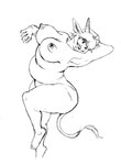 5_fingers 5_toes anthro belly big_breasts big_butt biped breasts butt erect_nipples feet female fingers hair hair_over_eye hair_over_eyes horn looking_at_viewer nipples simple_background slightly_chubby solo stretching tail tail_tuft tasteful thick_thighs toes tuft mjw_darkmode chris_(mjw_darkmode) bovid bovine cattle highland_cattle mammal 2023 absurd_res black_and_white hi_res monochrome sketch traditional_media_(artwork)