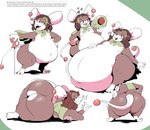 anthro belly big_belly big_butt black_eyes blush blush_lines breasts brown_hair burping butt featureless_breasts female fur grey_body grey_fur hair heart_symbol huge_belly huge_butt hyper hyper_belly hyper_butt looking_at_viewer multicolored_body multicolored_fur navel open_mouth smile solo sound_effects stuffing tail text weight_gain white_body white_fur veryfilthything mammal mouse murid murine rodent absurd_res hi_res