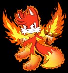 3_toes anthro black_nose elemental_manipulation feet fire fire_manipulation holding_object holding_weapon looking_at_viewer melee_weapon red_body red_eyes simple_background solo sword toes transparent_background weapon domestic_maid sega sonic_the_hedgehog_(series) fan_character canid canine fox mammal absurd_res alpha_channel hi_res