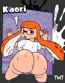 big_breasts big_butt bodily_fluids breasts butt clothed clothed_female clothed_humanoid clothing exclamation_point eyebrows female female_humanoid genitals hair huge_butt humanoid_pointy_ears looking_back motion_lines not_furry open_mouth orange_eyebrows orange_eyes orange_hair pantsless pointy_ears pseudo_hair rear_view red_mouth sharp_teeth shirt shortstack shortstack_female solo sweat sweaty_butt tan_body tan_ears tan_skin teeth tentacle_hair tentacles thick_thighs topwear vulva white_clothing white_shirt white_topwear thewastedtunnels nintendo splatoon kaori_(splatoon) animal_humanoid aquatic aquatic_humanoid cephalopod cephalopod_humanoid humanoid inkling mollusk mollusk_humanoid 2026 colored digital_media_(artwork) flat_colors portrait signature three-quarter_portrait