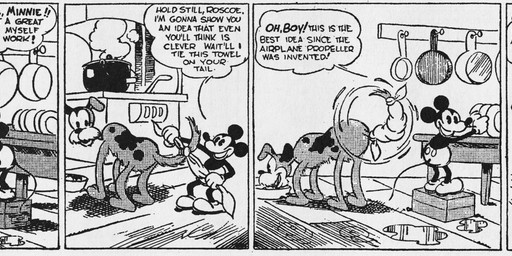 anthro bottomwear clothed clothing dialogue female feral fingers footwear fur gloves group handwear male open_mouth shoes text trio floyd_gottfredson roy_nelson disney public_domain mickey_mouse minnie_mouse canid canine canis domestic_dog mammal mouse murid murine rodent 1930 20th_century absurd_res ancient_art black_and_white comic dated english_text hi_res monochrome signature