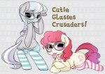 butt candy candy_cane clothing cutie_mark dessert duo eyewear female food footwear glasses grey_hair hair legwear pink_eyes pink_hair purple_eyes socks stockings suggestive young shepherd0821 friendship_is_magic hasbro my_little_pony silver_spoon_(mlp) twist_(mlp) earth_pony equid equine horse mammal pony 2013