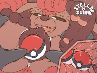 ambiguous_gender animal_genitalia animal_vulva canine_genitalia canine_vulva close-up female female/ambiguous genital_focus genitals improvised_dildo improvised_sex_toy internal internal_vaginal larger_ambiguous multiple_insertions pawpads penetration pokeball pokeball_insertion rear_view simple_background size_difference smaller_female solo_focus tongue tongue_out vaginal vaginal_penetration vulva vulva_focus suiro nintendo pokemon generation_1_pokemon pokemon_(species) vulpix absurd_res flat_colors hi_res