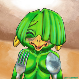 anthro beak blush breasts convenient_censorship cutlery eyes_closed female female_anthro fork inside kitchen_utensils light metal non-mammal_breasts one_eye_obstructed painted_background reflection ring simple_background solo spoon tools degener4te fleetway_comics sega sonic_the_comic sonic_the_hedgehog_(comics) sonic_the_hedgehog_(series) tekno_the_canary avian bird canary finch oscine passerine 1:1 absurd_res censored colored hi_res lighting meme
