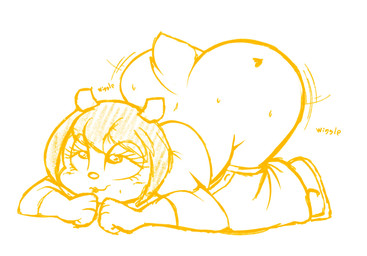 anthro antlers ass_up bent_over big_butt bodily_fluids bottomwear bottomwear_down butt clothed clothing eyelashes female footwear horn narrowed_eyes pants pants_down partially_clothed shaking_butt shirt shoes solo sweat sweaty_butt tail topwear shinkaku parappa_the_rapper sony_corporation sony_interactive_entertainment um_jammer_lammy lammy_lamb deer mammal hi_res