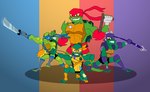 action_pose anthro belt club_(weapon) green_body green_skin group kusarigama male markings mask melee_weapon nightstick odachi pose shell staff weapon yellow_eyes darkajugin rise_of_the_teenage_mutant_ninja_turtles teenage_mutant_ninja_turtles donatello_(tmnt) leonardo_(tmnt) michelangelo_(tmnt) raphael_(tmnt) alligator_snapping_turtle box_turtle ornate_box_turtle pond_slider red-eared_terrapin reptile scalie snapping_turtle softshell_turtle spiny_softshell_turtle terrapin turtle hi_res