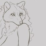 anthro breasts eyebrows eyelashes female fur grey_background hair inner_ear_fluff long_hair looking_at_viewer mouth_closed ruff simple_background snout solo three-quarter_view tuft 4chan_anon canid canine canis mammal wolf 2025 absurd_res digital_drawing_(artwork) digital_media_(artwork) greyscale half-length_portrait hi_res monochrome portrait sketch