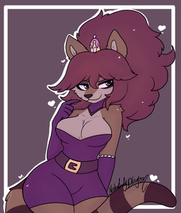 anthro breasts female solo naholadydragon cartoon_network regular_show rigbette_(benson_dancing) mammal procyonid raccoon hi_res