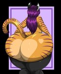 ambiguous_gender anthro big_butt bottomwear bottomwear_down butt clothed clothing huge_butt hyper hyper_butt pants pants_down partially_clothed solo topless okioppai alexander_fletcher felid mammal pantherine tiger alpha_channel