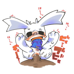 3_toes abdominal_bulge anthro blush bodily_fluids body_blush bottomless clothed clothing cum cum_inside cum_splatter drooling duo faceless_character feet female female_focus first_person_view fur genital_fluids genitals interspecies legs_up looking_at_viewer looking_pleasured male male/female monotone_body no_pupils open_mouth orgasm partially_clothed paws penetration penis saliva sex shaking spread_legs spreading sweat tears toes tongue topwear trembling tuft vaginal vulva young mukomizu_kintora cave_story sue_sakamoto lagomorph mammal mimiga 1:1