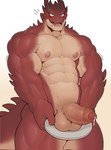 abs anthro areola balls big_muscles big_pecs big_penis blush bodily_fluids countershade_face countershade_torso countershading cum erection foreskin genital_fluids genitals glans glistening glistening_areola glistening_arms glistening_balls glistening_body glistening_genitalia glistening_glans glistening_legs glistening_pecs glistening_penis glistening_skin holding_glass holding_object holding_plate humanoid_genitalia humanoid_penis looking_at_viewer male male_anthro muscular muscular_anthro muscular_male muscular_thighs nipples nude partially_retracted_foreskin pecs penis red_body red_scales scales serratus solo tail teeth vein veiny_penis disiwjd mythology dragon mythological_creature mythological_scalie scalie wingless_dragon hi_res