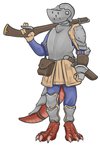 anthro armor arquebus digitigrade gambeson gun headgear helmet knife male medieval_armor melee_weapon musket padded_armor plate_armor ranged_weapon satchel solo tail weapon blackbetty mythology dragon mythological_creature mythological_scalie scalie 2:3 hi_res