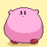 belly big_belly male overweight pink_body simple_background solo walking yellow_background kizitoba kirby_(series) nintendo kirby 1:1 2019 animated digital_media_(artwork) low_res pixel_(artwork) pixel_animation short_playtime