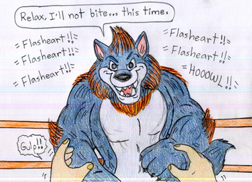 4_fingers anthro arm_tuft biped black_finger_claws brown_body brown_fur brown_hair chanting claws devious devious_grin dialogue duo elbow_tuft evil_grin faceless_character faceless_human fangs fighting_ring finger_claws fingers first_person_view fur grey_body grey_fur gulp_(sound_effect) hair male multicolored_body multicolored_fur muscular muscular_male nude nude_anthro nude_male open_mouth pecs pencil_(object) pink_inner_ear pointy_ears sharp_teeth simple_background smile smiling_at_viewer solo_focus speech_bubble standing teeth text tuft white_background wrestling jose-ramiro 100_percent_wolf mythology flasheart_(100_percent_wolf) canid canine human mammal mythological_canine mythological_creature werecanid werecanine werecreature werewolf 2025 colored colored_sketch english_text hi_res sketch