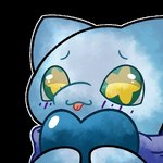 anthro blue_body blue_heart green_eyes heart_symbol male scarf solo star_eyes tongue tongue_out kelmison115 nintendo pokemon milian_(mew_lindo) generation_1_pokemon legendary_pokemon mew_(pokemon) pokemon_(species) shiny_pokemon 1:1 low_res