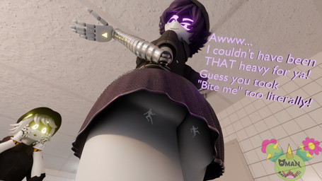 big_butt butt butt_crush butt_focus female machine macro male male/female size_difference teasing teasing_with_butt thick_thighs underside_view wide_hipped_female wide_hips omananimations samzan_(modeler) glitch_productions murder_drones anon n_(murder_drones) uzi_(murder_drones) android humanoid robot robot_humanoid worker_drone 16:9 3d_(artwork) absurd_res digital_media_(artwork) hi_res widescreen