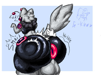 antennae_(anatomy) anthro anus balls big_anus big_balls big_butt big_tail butt butt_slap fur genitals glistening glistening_anus glistening_butt grey_body grey_fur huge_anus huge_balls huge_butt hyper hyper_butt machine male nude offscreen_character protogen_visor puffy_anus simple_background slap smack_(sound_effect) smile solo tail text anatoly_genghis_khan g-khan protogen 2026 4:3 colored digital_drawing_(artwork) digital_media_(artwork) english_text paint.net_(artwork) shaded signature